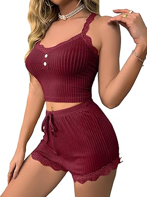 Two -room pajamas for women consisting of a fine short straps and a lace edge shorts.. DIAYTAR NIGERIA stands as your affordable shopping ally with nationwide delivery in just 5-8 days.