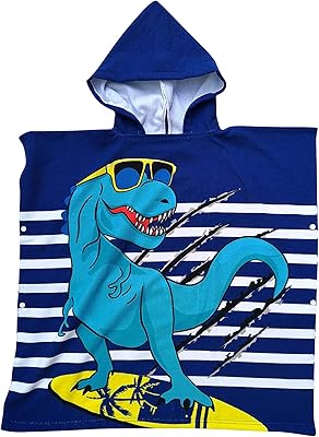 KOOCHI Large beach towel with microfiber hooded beach, super sweet to -children's plush towel with hoods for boys with bag (dinosaur blue).. DIAYTAR NIGERIA brings online shopping to every Nigerian with affordable prices and reliable shipping.