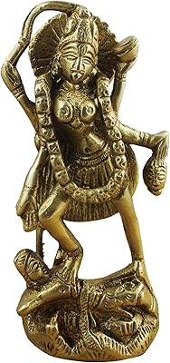 Statue of the Indian goddess Kali Maa - Hindu brass sculpture made by hand - Indian art decor - 4.5 "x 5.08 cm x 0.57".. Elevate your shopping experience with DIAYTAR NIGERIA's vast catalog and budget-friendly options.