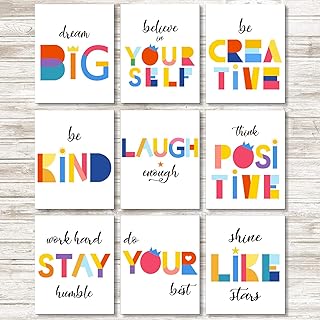A set of 9 pieces of words Watercolors Inspiring Quotes Printed Inspiring Motivation Quotes, Wall Art For Children's Bedroom or Bedroom Modern Decoration without setting.. DIAYTAR NIGERIA: Where smart shoppers find everything they need at prices they can afford.
