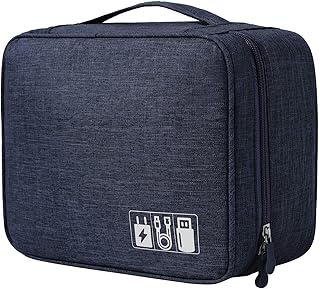 Storage bag for Uobami electronic travel organizer, universal design, double -layer waterproof polyester, with 3 removable compartments for pens and camera, navy color.. DIAYTAR NIGERIA: Bridging the gap between consumers and quality products with affordable nationwide shipping.