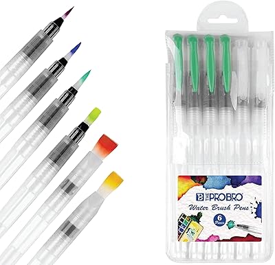 The PRO Aquarellass Pin (6) rechargeable package for drawing, calligraphy and sketches for beginners, professional artists, children and designers, ideal for mixing watercolors.. DIAYTAR Nigeria: Your one-stop online shop with unbeatable prices and nationwide delivery in under 8 days.