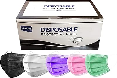 Multicolor disposable non -woven facial mask with 3 Midun thicknesses - 50 pieces/box (10 pieces of each color).. DIAYTAR NIGERIA: Your gateway to affordable shopping with thousands of products delivered nationwide.