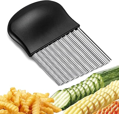 Delfino slicer in stainless steel cutting bowl cuttings with wavy blade fried knives to chop.. DIAYTAR NIGERIA: Where every search leads to affordable products delivered promptly across Nigeria.