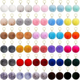 Newwit 50pcs keychain pompom in soft fur with separate ring and for accessories.. DIAYTAR NIGERIA: Where value shopping meets reliable 5-8 day delivery across the nation.
