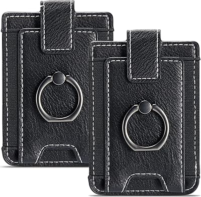 RFID phone card holder, credit wallet, mobile phone adhesive support, for most smartphones (black + batch of 2).. DIAYTAR NIGERIA brings the market to your screen with thousands of affordable products delivered to your door.