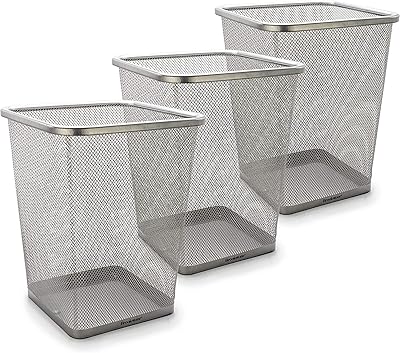 Square paper trash in silver metal mesh AKDC multipurpose bathroom trash.. Experience hassle-free shopping with DIAYTAR NIGERIA's user-friendly platform and prompt delivery service.