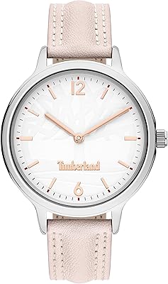 Analog quartz watch in Timberland Timber15642bys-01 leather for women (pink/white), bracelet.. DIAYTAR NIGERIA: Where every shopping need is met with affordable prices and timely delivery.