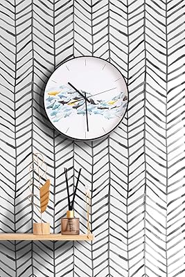 Homya sticker wallpaper, black and white geometric lines, waterproof 45 x 600 cm, humidity resistant, PVC wall renewal stickers.. Shop with purpose at DIAYTAR NIGERIA, where your money goes further and delivery is always prompt.