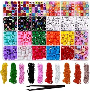 Bracelet of Auriti pearls and bracelet manufacturing kit with Bonnie pearls, letters of letters and elastic thread for the manufacture of bracelets, necklaces and jewelry, 900 pieces.. Elevate your shopping experience with DIAYTAR NIGERIA's vast catalog and budget-friendly options.