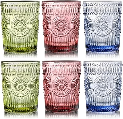 Kingrol 6 pieces 8oz colored water cups, vintage drinking glasses, high -end glassware for juice, drink, beer, cocktail.. Every order, every item — DIAYTAR Nigeria delivers fast and reliably.