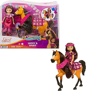 Mattel Spirit ENTID MIRADERO Lucky Festival (7 inches) doll with dress, floral diadem, brush and horse spirit (8 inch) with long mane, flower crown, horse blanket, excellent gift for 3 years and more.. Experience budget-friendly shopping at DIAYTAR NIGERIA, Nigeria's premier online marketplace with quick delivery.