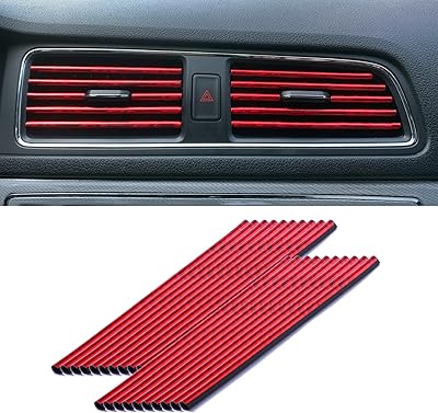 Leaf t 20pcs car air conditioner decoration strips for ventilation exit, waterproof and foldable universal decoration, car interior accessories (shiny red).. DIAYTAR NIGERIA combines extensive product options with budget-friendly prices, delivered in 5-8 days.