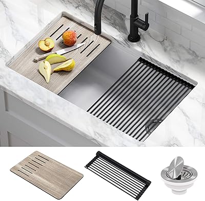 Kraus Kraus Bellucci Granite Kitchen Sink Size 32 Inch White Color With Accessories.. DIAYTAR NIGERIA delivers affordability and convenience to your doorstep within 8 days of purchase.
