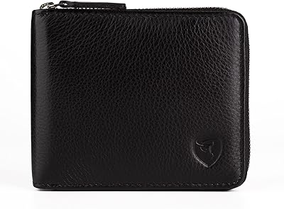 Fine two -flap wallet for men, real leather wallet protected by RFID handmade for men - zipper wallet, special black edition.. Experience budget-friendly shopping at DIAYTAR NIGERIA, Nigeria's premier online marketplace with quick delivery.