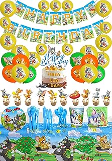 Tom and jerry birthday party decorations, balloons, dishes, birthday party banner, cake decoration, Tom and jerry party supplies, birthday gifts for baby.. DIAYTAR NIGERIA combines affordability, variety, and convenience with nationwide delivery services.