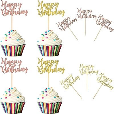 Unimall 48 pieces of glitter birthday cupcakes, cupcake decorations in happy birthday feathers, baby birthday party choice.. DIAYTAR Nigeria offers great deals, a huge product variety, and delivery in under a week.