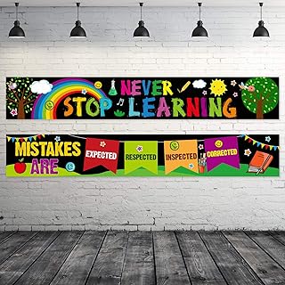Motivation banner for classroom, positive educational decoration poster for classroom, inspiring wall banner with 40 glue points, 61 x 9.5 inches.. DIAYTAR NIGERIA: Your gateway to affordable online retail with reliable delivery within the week.
