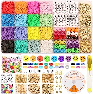 3690 pieces manufacturing kit of jewelry in clay pearls with 200 pearls of letters and 100 smiling facial pearls and flat pearls in heishi polymer for arts and crafts, gifts for girls 6 mm 16 colors.. DIAYTAR NIGERIA: Revolutionizing accessibility to quality products at budget-friendly prices across Nigeria.