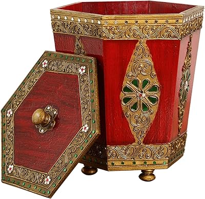 Bathroom trash can with vintage design with lid, rustic design hand -shaped hand -shaped hand for the house, living room, kitchen, office, bedroom.. Enjoy a hassle-free shopping experience with DIAYTAR Nigeria, where products are categorized for your convenience and delivery is always on time.
