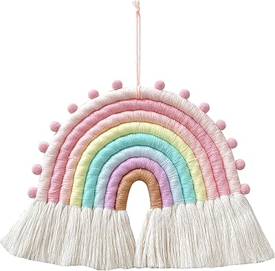 Rainbow colored wall decoration with removable pompom for room decoration.. DIAYTAR NIGERIA delivers affordability and convenience with every purchase, shipped within the week.