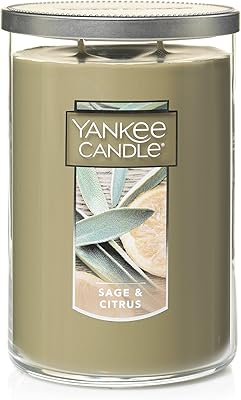 Large classic Yankee Candle cup with sage and citrus, 2 -wicks of 22 oz, combustion duration of more than 75 hours.. You shop, we deliver — quick and easy with DIAYTAR Nigeria.