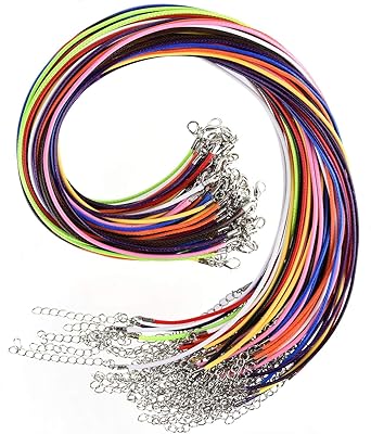 Necklace cord, 30 pieces of Citton Cotton collar with clip, collar collar chain mixed for the manufacture of jewelry collar jewelry to tinker yourself (2 mm).. DIAYTAR NIGERIA brings the market to your screen with thousands of affordable products delivered to your door.