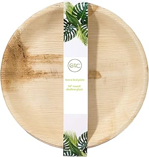 Round plates GRC ERICA LEAF | 10 inches, pack of 25 plates | disposable natural party plates.. DIAYTAR NIGERIA connects your desires with reality through our affordable e-commerce platform and quick delivery.