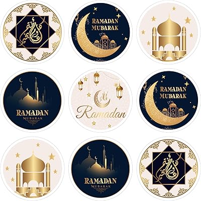 Black and gold Ramadan Sticker 180 Pieces Ramadan Ramadan Black and Gold Ramadan, Ramadan party supplies.. Affordable online shopping is just a click away with DIAYTAR Nigeria.