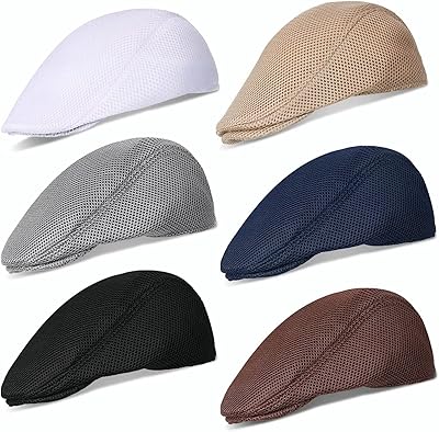 Breathable Men's Breathable Mid Hats, Newsboy Summer Cap, 6 pieces.. DIAYTAR NIGERIA: Where every click leads to affordable purchases delivered promptly to your door.