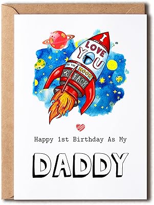 Happy 1st anniversary card for the child with the phrase "Happy 1st anniversary" as My Daddy - Father's first anniversary card - Happy Birthday.. Shop for everything you need at DIAYTAR NIGERIA, with budget-friendly prices and quick delivery.