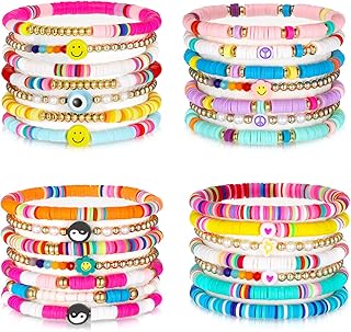 Yu Miu Heishi Surfer 28 pieces 4 pieces Colorful pearls Empilable Eye Together Boho disc bracelets for Y2K party gifts, aesthetic summer beach jewelry for women girls,.. DIAYTAR NIGERIA makes every shopping desire a reality with affordable prices and delivery in 5-8 days.