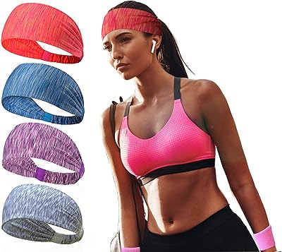 Mejawda Lot of 4 soft elastic bands with double sleeves for women for tennis and yoga.. Get more, save more — only on DIAYTAR Nigeria.