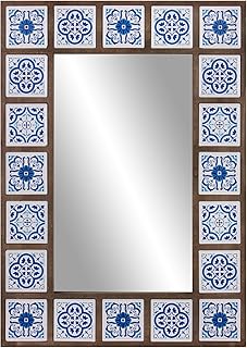 Patton wall mirrors Wall Decor 1807-3737 28 x 38 with Indigo Moroccan tile frame, Blue.. Wide range, low cost, fast delivery — that’s DIAYTAR Nigeria.