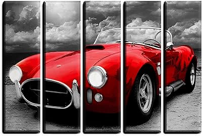 Large 5 pieces Shelby AC Cobra Wall Decoration Photo Painting Print On Canvas Panels Parts - Wall decoration set on the theme of Vintage car - Image of sports car for living room bedroom 35 by 55.. DIAYTAR NIGERIA transforms dreams into deliveries with our affordable prices and reliable shipping.