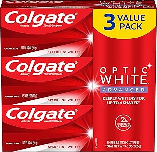 Advanced whitening toothpaste Colgate Optic White, 2 % hydrogen peroxide toothpaste, shiny white, 3.2 oz, pack of 3.. From household needs to gadgets, DIAYTAR Nigeria has it all.