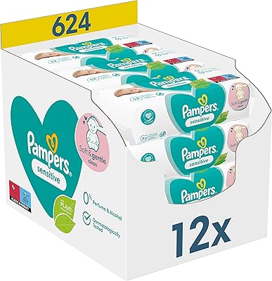 Sensitive Pampers Baby 624 Tücher (12 x 52) Sweet, safe and comfortable to wear.. Shop efficiently from anywhere with DIAYTAR NIGERIA's comprehensive platform and quick delivery options.
