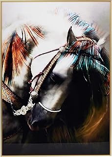 V A V - A wall painting with the drawing of a white horse with a long mane, with a crystal frame, 50 cm x 70 cm.. Discover why millions choose DIAYTAR for affordable online shopping with delivery in just 5-8 days.