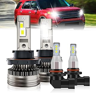 TSELMO Conversion Kit of LED lighthouse bulbs for Ford Explorer (2006-2010) 9008/H13 Brokers/Crossroads + 9005 6000K LED fog lights, Super light LED light bulbs plug and play, pack of 4.. Shop the future with DIAYTAR NIGERIA - thousands of products, unbeatable prices, delivery within a week.