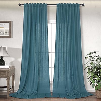Dancorton transparent curtains in linen mixture with eyelets on the back, size 52 x 96 inches, breeze.. DIAYTAR Nigeria: Where affordability meets fast and reliable e-commerce service.