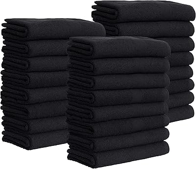 Towel sets 100 % cotton green lifestyle, black, bleach resistant, 16 x 28 inches (24).. DIAYTAR NIGERIA transforms online retail with unbeatable prices and consistent delivery timeframes.