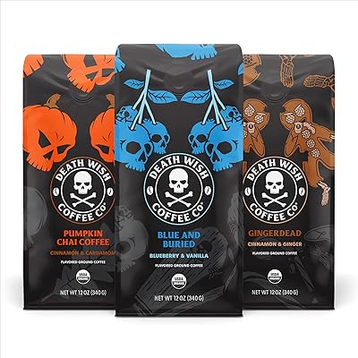 Death Wish Coffee - Varied vacation pack - flavored coffee beans - Extra caffeine - pumpkin, ginger, blueberry and vinegar (varied flavors).. Experience shopping freedom with DIAYTAR NIGERIA's vast selection and 5-8 day nationwide delivery service.