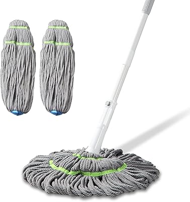 Bom -joined floor cleaning mop, automatic spray wickshaw, spray wandering with robust spinner, 51 -inch long, 3 spare heads, 3 spare heads.. DIAYTAR NIGERIA: Where affordability meets variety, with thousands of products delivered in less than 8 days.