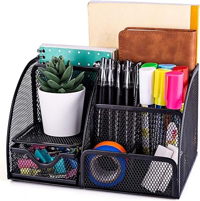 Office organizer in Statham mesh for office supplies - Multifunctional Stylo Porte for office, house, school and classroom (Carré).. DIAYTAR NIGERIA delivers happiness in 5-8 days with our affordable and diverse product range.