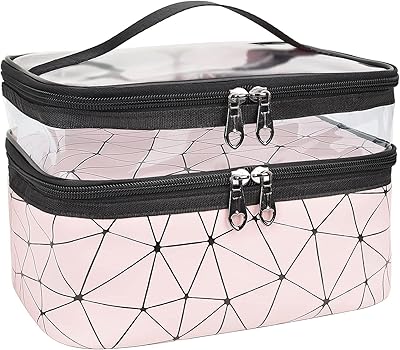 Double layer travel makeup kits for cosmetics organizer, pink, mode.. Experience satisfaction guaranteed with DIAYTAR NIGERIA's comprehensive platform and quick delivery.