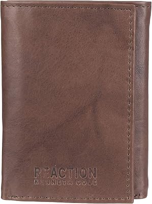 Kenneth Cole Reaction Fine Wallet with three real leather components for men with RFID blocking, with maps for cards and location for transparent identity card.. DIAYTAR NIGERIA connects you with what you need at prices you'll love, delivered within 8 days.