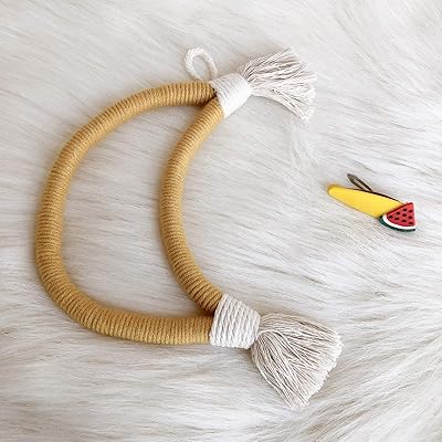 Ling & Bai Moon Sleeve Walls Woven Moon Decorations Cute Wall Home Decor For Baby Baby Kids Bedroom Rooms (Yellow).. DIAYTAR NIGERIA brings the marketplace to your home with budget-friendly prices and nationwide delivery.