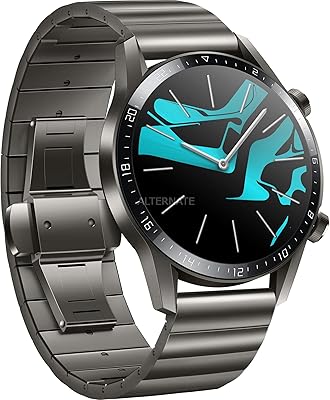 Jado Huawei Watch GT 2 Intelligent Stainless Steel Watch Bracelet Gray Titanium 46 mm with butterfly clasp.. DIAYTAR NIGERIA makes luxury accessible with our affordable prices and dependable delivery service.