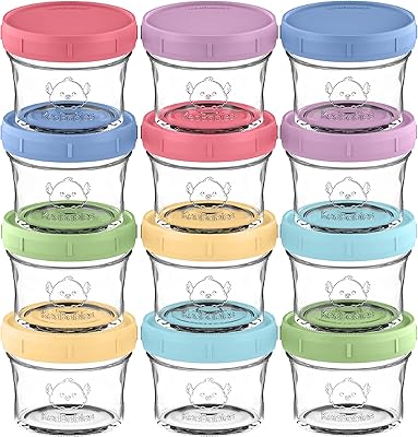 Keababies 12 -Pack glass containers for baby food - 4 oz anti -leak, microwave, baby food storage container - Baby food storage containers - Baby bobbed pots - freezer, washable handpicking jar.. Shop smart, shop DIAYTAR - Nigeria's most affordable e-commerce platform with nationwide delivery.