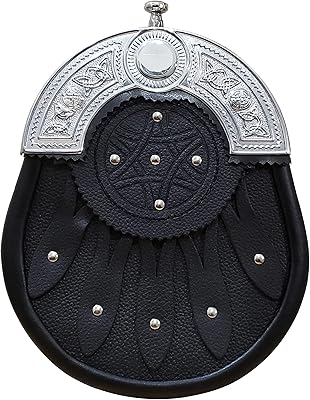 Kilt Scottish Traditional Sporran for men in superior leather with chain belt, men's accessories.. With DIAYTAR Nigeria, everything is within reach — and within budget.